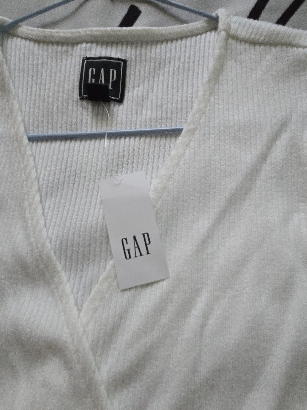 GAP White Ribbed Wrap-Front Tank - Picture 2 of 7